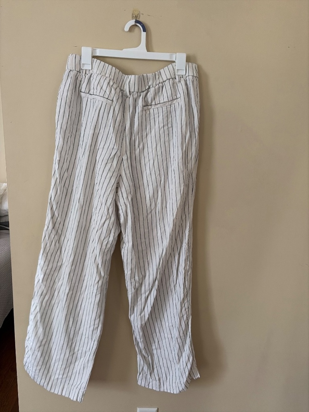 Linen blend striped pants wide leg - Picture 3 of 3